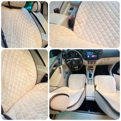 Купить Накидки для сидений Алькантара Verona Premium L передние Бежевые 2 шт (Оригинал) 73472 Накидки для сидений Premium (Алькантара)