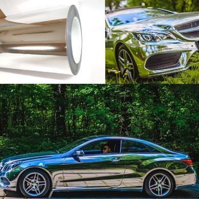 Купить Автомобильная Виниловая Пленка ПВХ Mirror Silver 1.52 Метра х 1 Метр 160 микрон PET основа (G260306) 86508 Карбоновая пленка универсальная 3D 5D 7D
