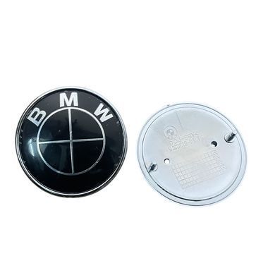 Купить Эмблема Bmw 73-74мм Черная пластик+Металл (на 2 штифтах) OEM 51148219237 90359 Эмблемы на иномарки