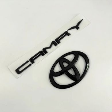 Купити Емблема задня + напис Toyota Camry глянсова Чорна Пластикна скотче (Завод) 88397 Емблеми на іномарки