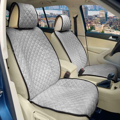 Купить Накидки для сидений Алькантара Verona Premium L передние Серые 2 шт (Оригинал) 74366 Накидки для сидений Premium (Алькантара)