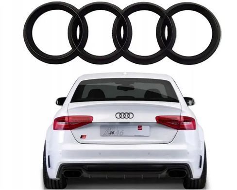 Купити Емблема задня Audi Чорна Глянець 192х66-67 мм на скотчі НАПІВФЕРА (Завод) 88671 Емблеми на іномарки