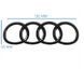 Купити Емблема задня Audi Чорна Глянець 192х66-67 мм на скотчі НАПІВФЕРА (Завод) 88671 Емблеми на іномарки - 2 фото из 3