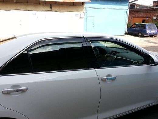 Купити Дефлектори вікон вітровики Kia Optima 2011-4 дв З Хром Молдінгом 35982 Дефлектори вікон KIA