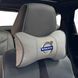 Купить Подушка на подголовник с логотипом Volvo Экокожа 3D Цветной лого Серые-Серый кант 1 шт 91603 Подушки на подголовник - под шею