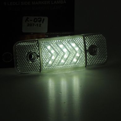 Купити Габарит LED прямокутний 115х40 мм / 12/24V / 12 діодів стрілкою / Білий 1 шт (MRT 51) 10095 Габаритні вогні