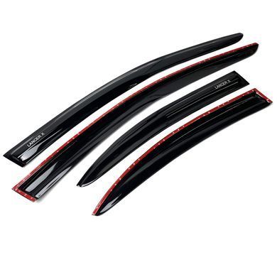 Купити Дефлектори вікон вітровики Acrylic для Mitsubishi Lancer X 2007- Гнучкі 44600 Дефлектори вікон Mitsubishi