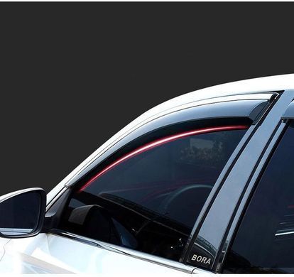 Купити Дефлектори вікон вітровики Benke для Hyundai Tucson (NX4) 2021- Long Хром Молдинг Із Нержавіючої Сталі 3D (BHYTS2123-W/S) 39775 Дефлектори вікон Hyundai