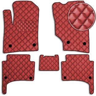 Купити Килимки в салон для Volkswagen Touareg I 2002-2010 Екошкіра Червоні 5 шт (Rombus) 68081 Килимки для Volkswagen