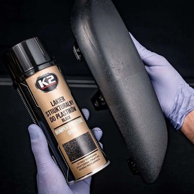 Купить Краска для пластику бамперов структурна K2 Bumper 400 мл Черная (L345) (K20862) 101166 Краски аэрозольные