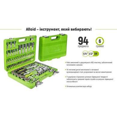 Купить Универсальный набор инструмента Alloid 1/4" & 1/2" 94 шт 6 гран (НГ-4094П-6) 86189 Наборы инструментов