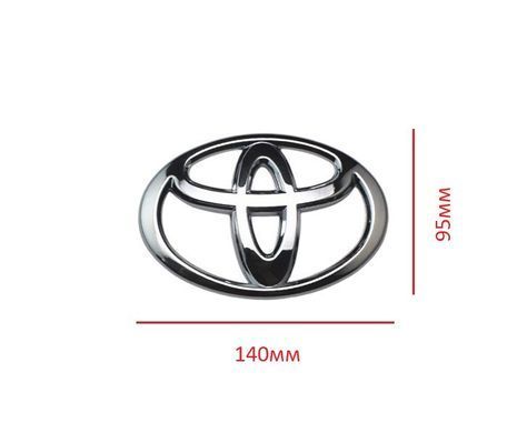 Купити Емблема решітки задня для Toyota Хром 140х95 мм Пластикна скотче (Завод) 88545 Емблеми на іномарки