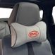 Купить Подушка на подголовник с логотипом BYD Экокожа 3D Цветной лого Серые-Серый кант 1 шт 91787 Подушки на подголовник - под шею - 1 фото из 4