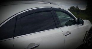 Купить Дефлекторы окон ветровики Infiniti EX35 / 37 2007- С Хром Молдингом 35495 Дефлекторы окон Infiniti