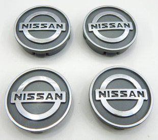 Купити Емблеми коліс Nissan (Сірі + Хром) 59 мм (4 шт) 90080 Ковпачки на титани