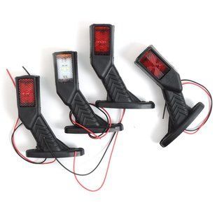 Купить Габаритные огни LED для грузовиков 12/24V косой средний 13 см / Красный-Белый-Желтый 2 шт (YP-143) 41356 Габариты рожки
