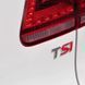 Купити Емблема напис TSI срібло червоний 48х15 мм метал (на скотчі) 94780 Емблема напис на іномарки - 2 фото из 3