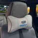 Купить Подушка на подголовник с логотипом Geely Экокожа 3D Цветной лого Серые-Серый кант 1 шт 91723 Подушки на подголовник - под шею