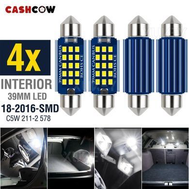 Купити Світлодіод 12-24V Т11 41 мм SMD 15-2016 650Lm (Canbus Оманка) №117 63466 Світлодіоди - T11 Софітка