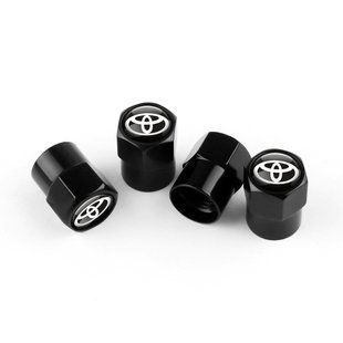 Купить Колпак вентиля колеса Toyota 4 шт Тюнинг Черные 89086 Защитные колпачки на ниппеля