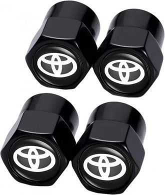 Купить Колпак вентиля колеса Toyota 4 шт Тюнинг Черные 89086 Защитные колпачки на ниппеля