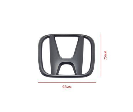 Купити Емблема решітки задня для Honda матова Чорна 92х75 мм Пластик (на скотчі та 2 вусики по центру) (Завод) 88555 Емблеми на іномарки