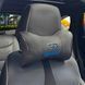 Купить Подушка на подголовник с логотипом Geely Экокожа 3D Цветной лого Черная-Коричневый кант 1 шт 91725 Подушки на подголовник - под шею
