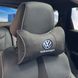 Купить Подушка на подголовник с логотипом Volkswagen Экокожа 3D Цветной лого Черная-Серый кант 1 шт 91564 Подушки на подголовник - под шею