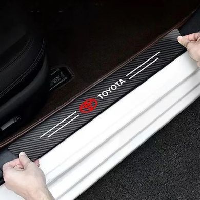 Купити Захисна плівка накладка на пороги для Toyota Чорний Карбон 4 шт 42645 Захисна плівка для порогів та ручок