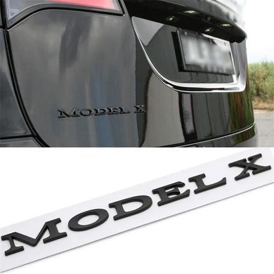 Купити Емблема напис Model X для Tesla Чорна матова 195х18мм пластик (на скотчі) 90310 Емблема напис на іномарки