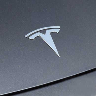 Купити Емблема Tesla Хром 87 мм Пластик на скотче (Завод) 88404 Емблеми на іномарки