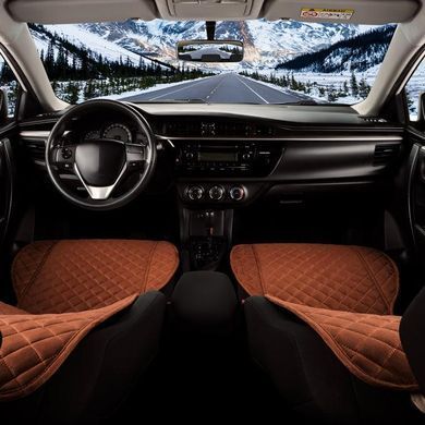 Купить Накидки для сидений Алькантара Verona Premium L передние Коричневые 2 шт (Оригинал) 74373 Накидки для сидений Premium (Алькантара)