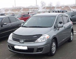 Купить Дефлектор капота мухобойка Nissan Tiida 2004-2015 Евро Крепление Vip Tuning (NS13) 3467 Дефлекторы капота Nissan