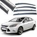 Купити Дефлектори вікон вітровики Benke для Ford Focus III 2011-2018 Седан-Хечбек Хром Молдинг Нержавіюча сталь 3D (BFDFC1223-W/S) 62411 Дефлектори вікон Ford