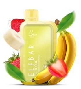 Купить ЕІf Ваг BC 10000 Затяжек Strawberry Banana (Банан Клубника) С Индикацией 65927 Одноразовые системы