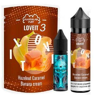 Купити Рідина Самозаміс Flavorlab Love IT 60ml 3мг (органіка) Hazelnut Caramel Banana Cream Орехово Карамельная Паста Банан 79816 Рідини FL