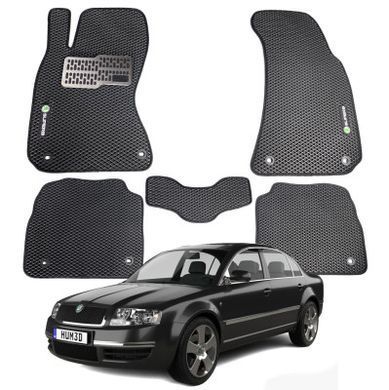 Купить Коврики в салон EVA для Skoda SuperB 2001-2008 (Металлический подпятник) Черные 5 шт 43474 Коврики для Skoda