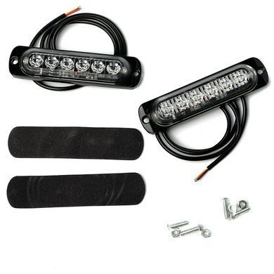 Купити Страбоскоп Світлодіодний 12-24V / LED 6 Шт / 12 Режимів / Червоно-Синій 2 шт (BS-6LED R+B) 57748 Мигалки - Стробоскопи