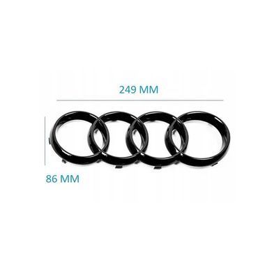 Купить Эмблема передняя Audi Черная Глянец 249х86 мм (на усиках) (Завод) 88680 Эмблемы на иномарки