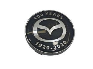 Купить Колпак колеса Mazda черный (юбилейный) 60 мм пластик металл 1 шт (колпачок, заглушка диска) 94666 Колпачки на титаны