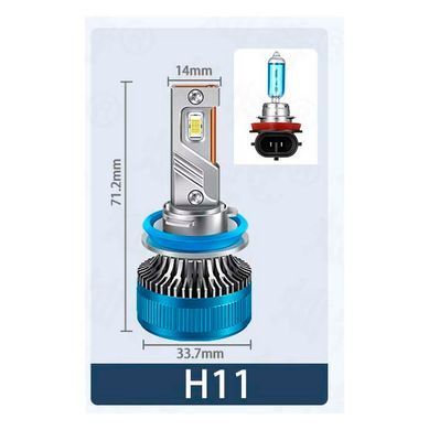 Купити LED лампи автомобільні K10 H1 70W (11600lm 6000K EMC-Драйвер IP68 DC9-24V) 63442 LED Лампи K10