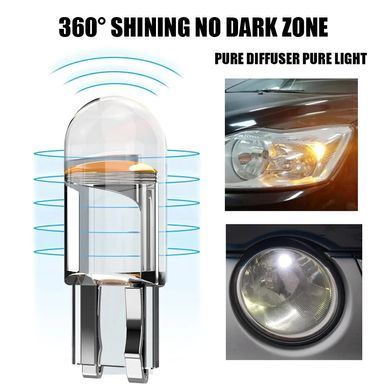 Купить Автолампы светодиодные LED 12V T10 0.5W (Стекло Круглое) Желтый Свет 1 шт 63473 Светодиоды - T10 без цоколя