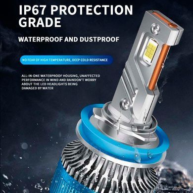 Купити LED лампи автомобільні K10 H1 70W (11600lm 6000K EMC-Драйвер IP68 DC9-24V) 63442 LED Лампи K10
