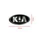 Купить Эмблема Kia OLD TYPE Черная (старый шрифт) 183х92 мм (обод Хром) Пластик(на скотче + 2 ножки) (Завод) 88616 Эмблемы на иномарки - 2 фото из 4
