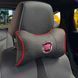Купить Подушка на подголовник с логотипом Fiat Экокожа 3D Цветной лого Черная-Красный кант 1 шт 91745 Подушки на подголовник - под шею - 1 фото из 4