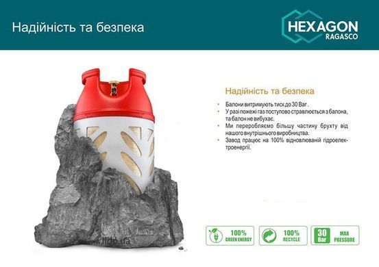 Купити Полімерно-композитний газовий балон Hexagon Ragasco 18,2л 57664 Газові плити, балони