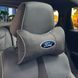 Купити Подушка на підголівник з логотипом Ford Екошкіра 3D Кольоровий лого Сірі-Сірий кант 1 шт 91731 Подушки на підголовник - під шию - 1 фото из 4