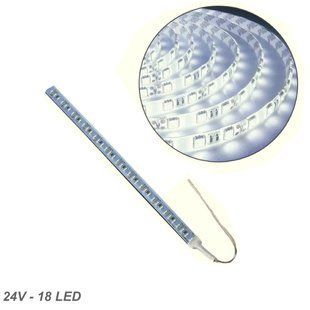 Купить Лента диодная алюминий 24V - 25 см - 1А 18LED - в силиконе эффект сплошной ленты Белый свет (5630) 95067 Светодиодные ленты