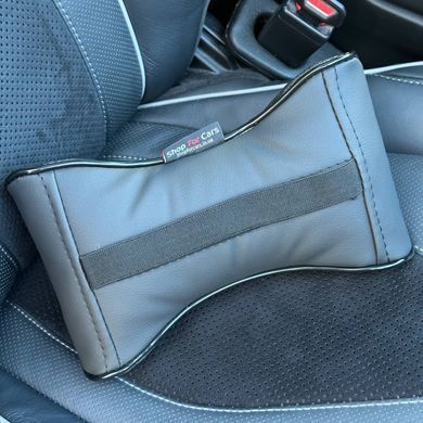 Купити Подушка на підголівник з логотипом Nissan Екошкіра 3D Кольоровий лого Чорна-Чорний кант 1 шт 91672 Подушки на підголовник - під шию