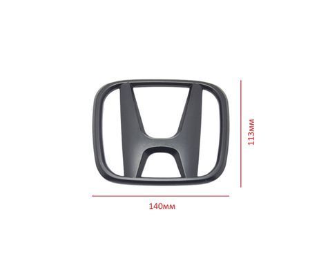 Купити Емблема решітки задня для Honda матова Чорна 140х113 мм Пластик (на скотчі та 2 вусики по центру) (Завод) 88561 Емблеми на іномарки